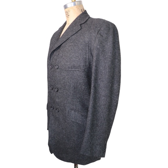 Vintage Connock and Lockie Bespoke Grey Donegal Tweed Double Breasted Jacket - Picture 4 of 15